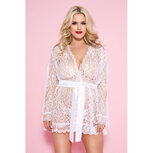 Plus Size Kanten Kimono - Wit Plus Size Kanten Kimono - Wit