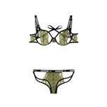 BH-Set Met Open Cups - Zwart/Groen BH-Set Met Open Cups - Zwart/Groen